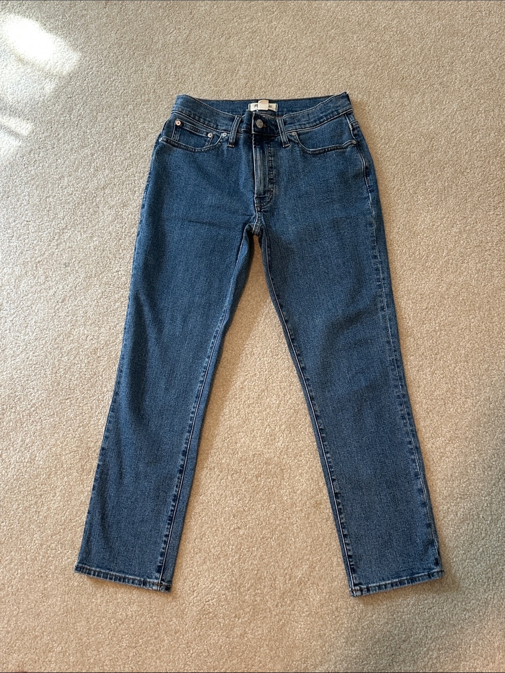 Madewell Classic Straight-Leg Jeans in Deep Blue Denim